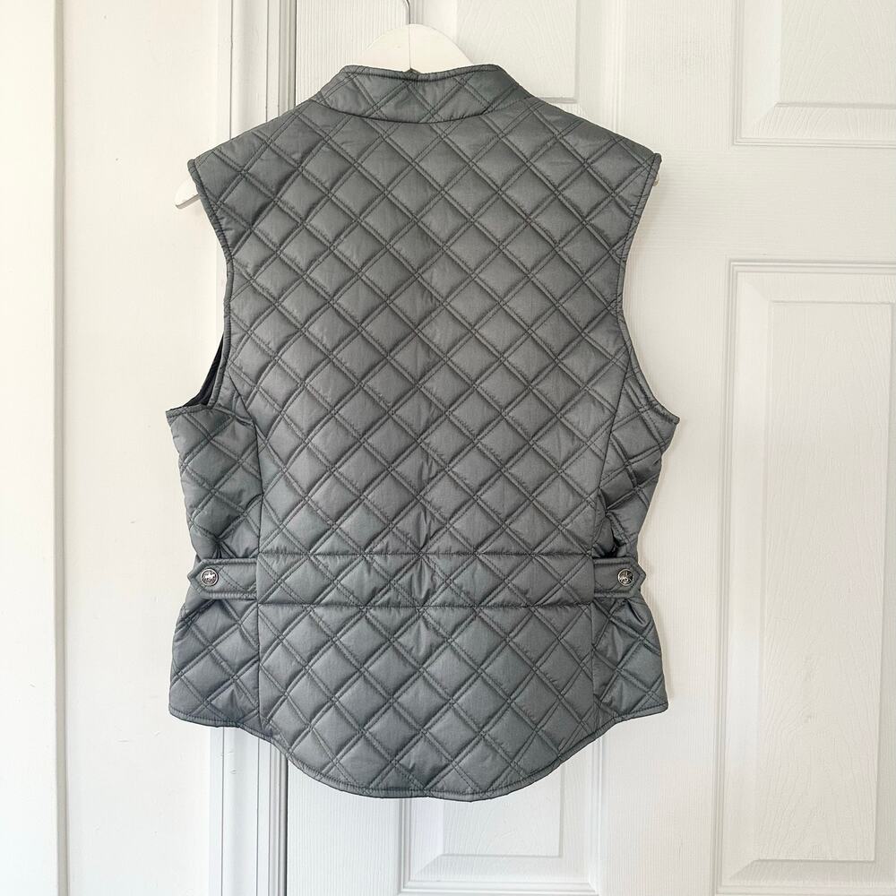 Pikeur Silver Grey Quilted Equestrian Preppy Riding Full Zip Vest Women 10 - Picture 10 of 12